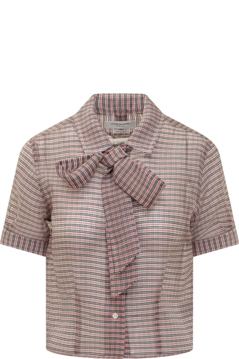 Thom Browne for Women Thom Browne Tucked Check Blouse