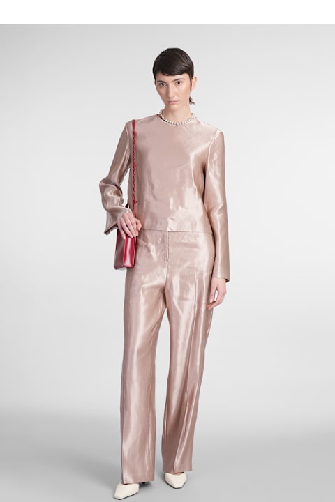 Homeware Loulou Studio Nino Blouse In Rose-pink Linen