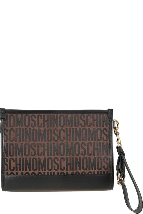 Moschino Clutches for Women Moschino Jacquard Logo Pouch