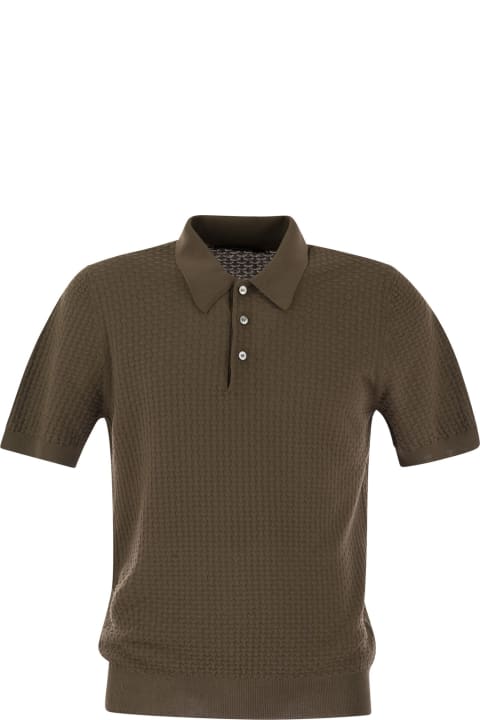 Tagliatore Topwear for Men Tagliatore Knitted Cotton Polo Shirt