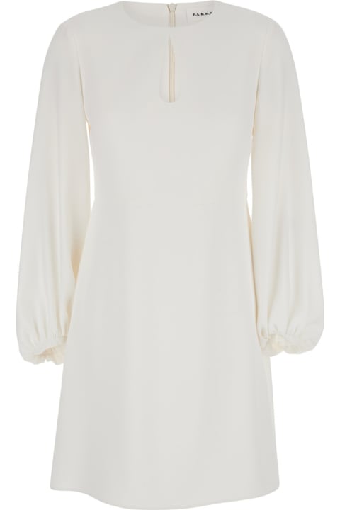 Homeware Parosh White Cut-out Short Dress In Light Fabric Woman
