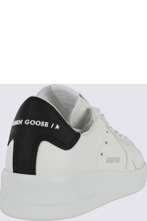 ウィメンズ シューズ Golden Goose White And Black Leather Super Star Sneakers