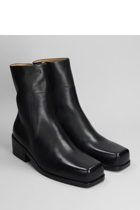 メンズ新着アイテム Marsell High Heels Ankle Boots In Black Leather