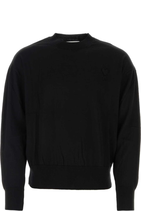 Ami Alexandre Mattiussi Fleeces & Tracksuits for Men Ami Alexandre Mattiussi Black Wool Sweater