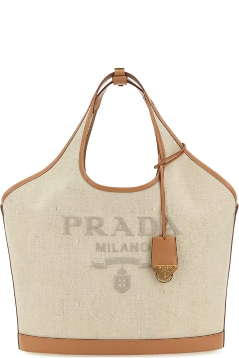 Bags for Women Prada Sand Canvas Handbag