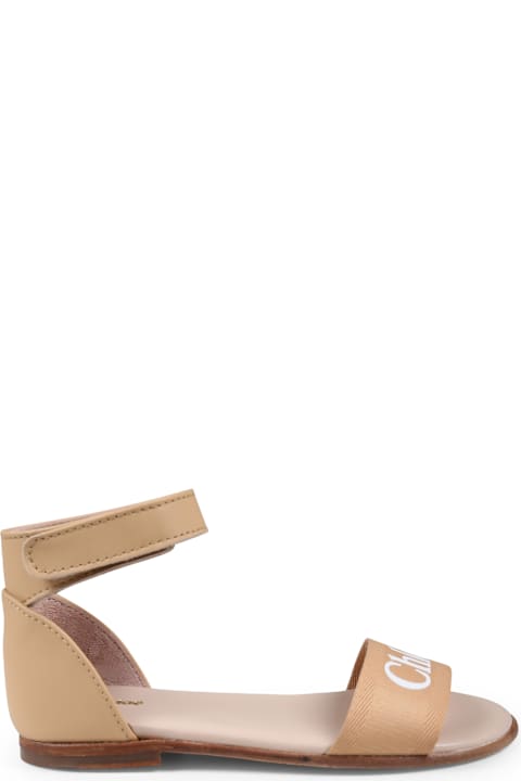 Chloé Shoes for Girls Chloé Beige Sandals For Girl With Logo