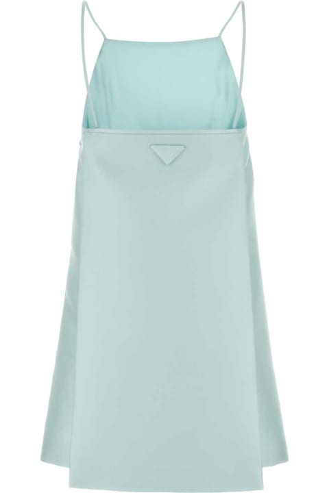 Dresses for Women Prada Pastel Light-blue Satin Mini Dress