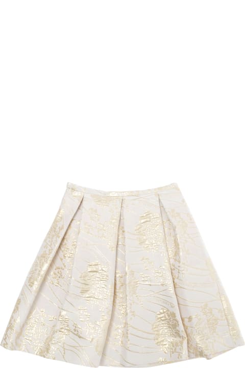 Homeware Emporio Armani Multicolor Skirt With All-over Floral Motif And Pleated Details In Tech Fabric Girl