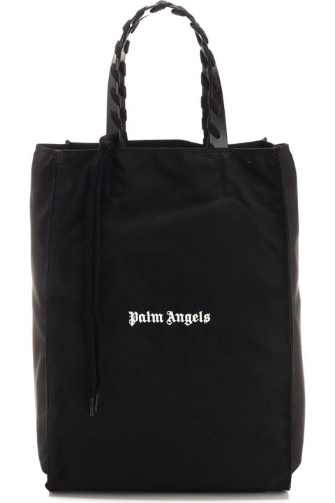Palm Angels Totes for Women Palm Angels Logo Printed Lace-up Detailed Tote Bag
