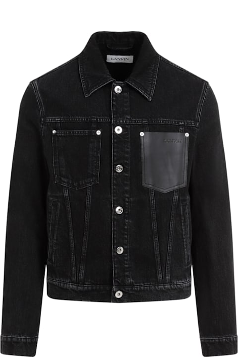 Coats & Jackets for Men Lanvin Leather Detail Jacket