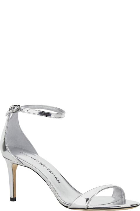 Homeware Stuart Weitzman 
nudistarc
 Metallic Sandals With High Block Heel In Patent Leather Woman