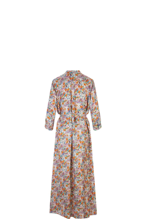Fashion for Women Aspesi Long Shirt Dress With Pink And Orange Floral Pattern