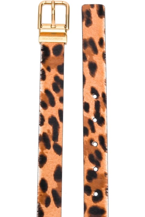 Dolce & Gabbana Belts for Men Dolce & Gabbana Leopard Print Belt