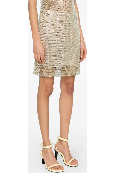Philosophy di Lorenzo Serafini Skirts for Women Philosophy di Lorenzo Serafini Gold All-over Crystal Embellishment Skirt