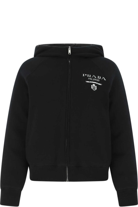 Prada Sale for Women Prada Black Cashmere Blend Down Jacket