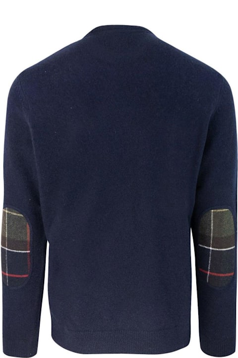 Barbour Sweaters for Men Barbour Checked-panel Crewneck Jumper