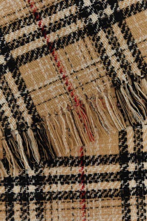 Scarves for Men Burberry Embroidered Tweed Blend Scarf