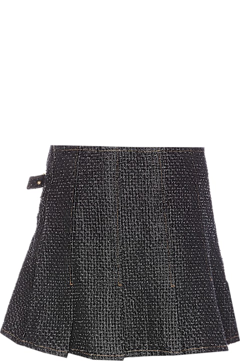 Ganni Skirts for Women Ganni Fluffy Denim Wrap