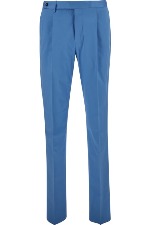 PT01 Clothing for Men PT01 Light Blue Slim Fit Tailoring Pants In Cotton Blend Man