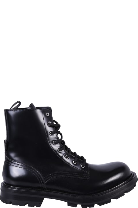 メンズ ブーツ Alexander McQueen Lace Leather Boots
