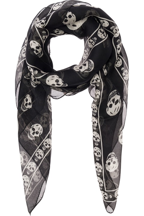 Scarves for Men Alexander McQueen Scarf With Skull Print All-over
