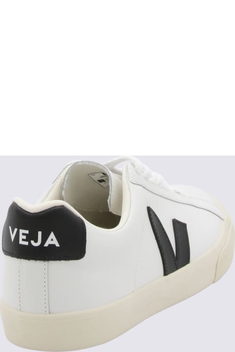 メンズ スニーカー Veja White And Black Faux Leather Esplar Sneakers
