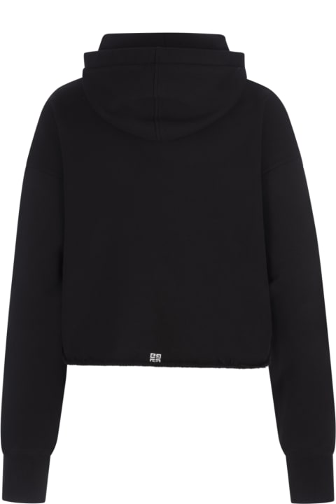 Givenchy Fleeces & Tracksuits for Women Givenchy Givenchy Archetype Hoodie In Black Gauzed Fabric