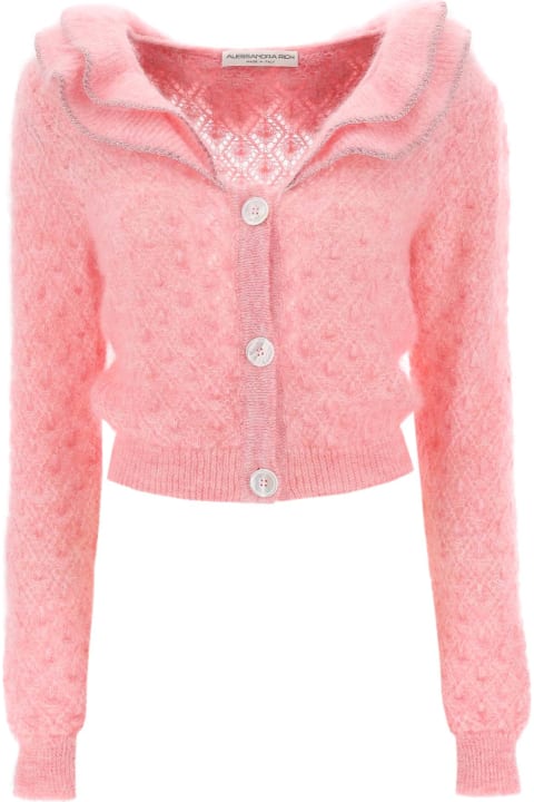 Alessandra Rich for Women Alessandra Rich Cropped Cardigan With Frills