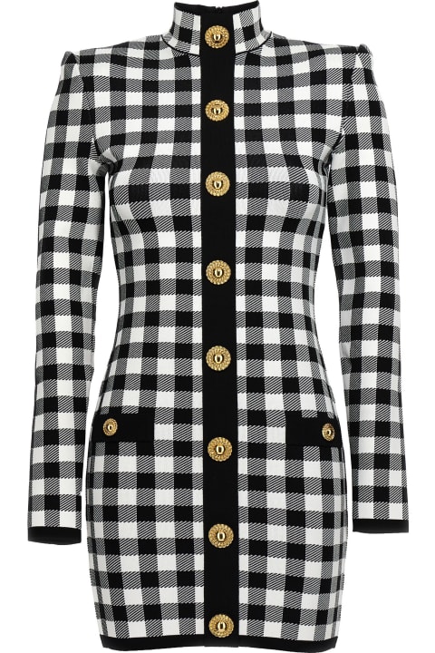 Balmain Coats & Jackets for Women Balmain Vichy Knit Dress