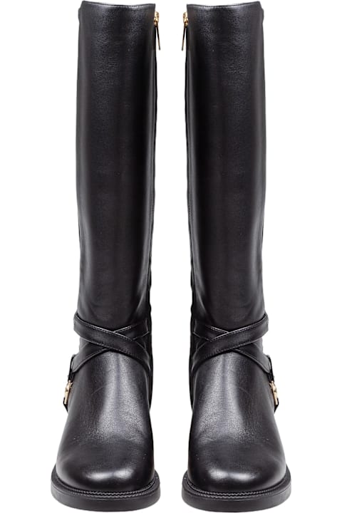 Boots for Women Michael Kors Abigail Boot In Leather And Nylon Color Black