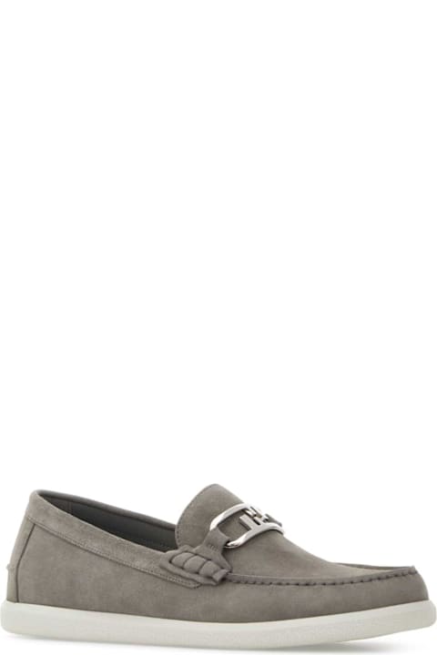 Fendi for Men Fendi Rey Suede O Lock Light Loafers
