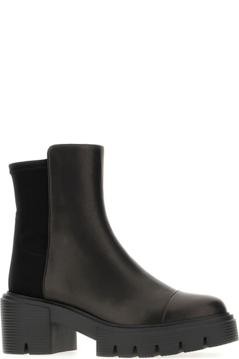 Stuart Weitzman Boots for Women Stuart Weitzman Black Nappa Leather And Fabric Soho Ankle Boots