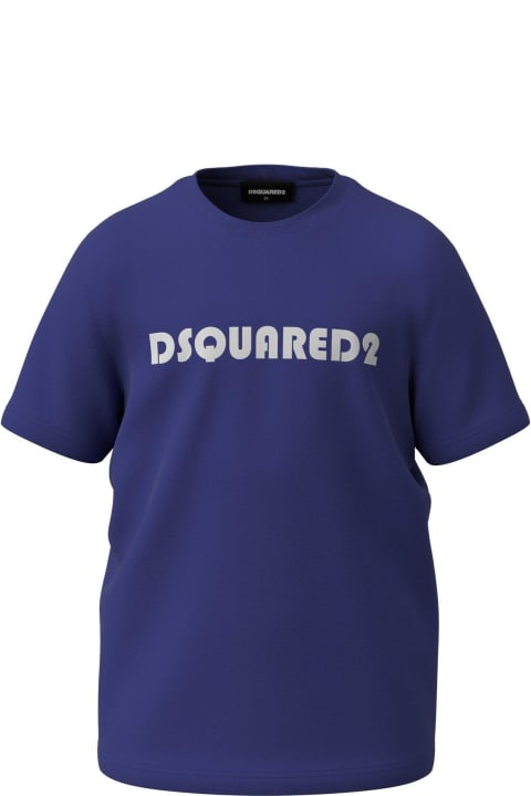 Fashion for Boys Dsquared2 Logo Printed Crewneck T-shirt