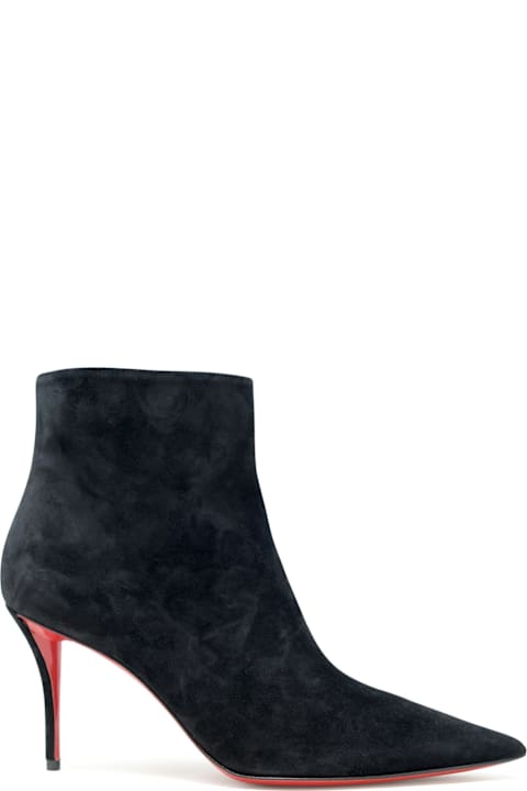 Homeware Christian Louboutin Christian Louboutin Black Suede Leather Apostropha 80 Bootie