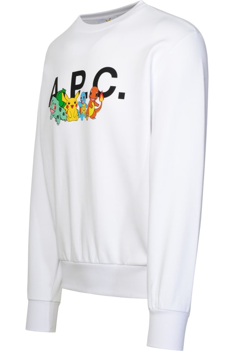 A.P.C. for Men A.P.C. 'pokémon The Crew' White Cotton Sweatshirt
