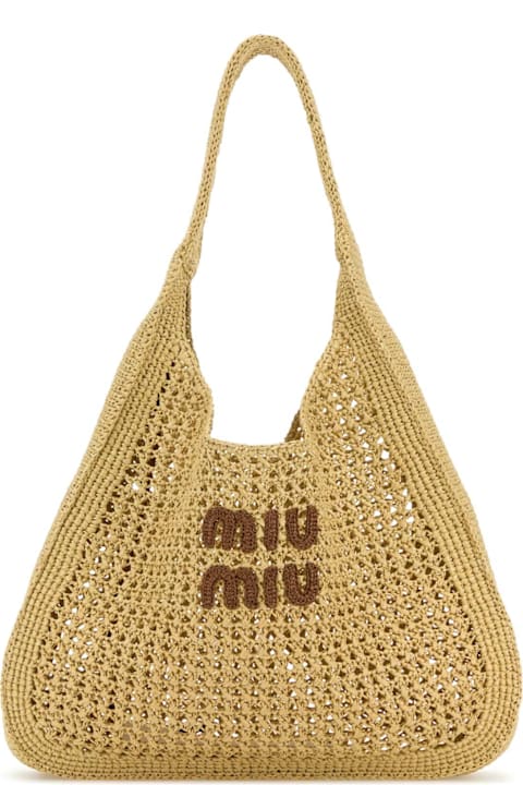 Miu Miu for Men Miu Miu Beige Crochet Shopping Bag