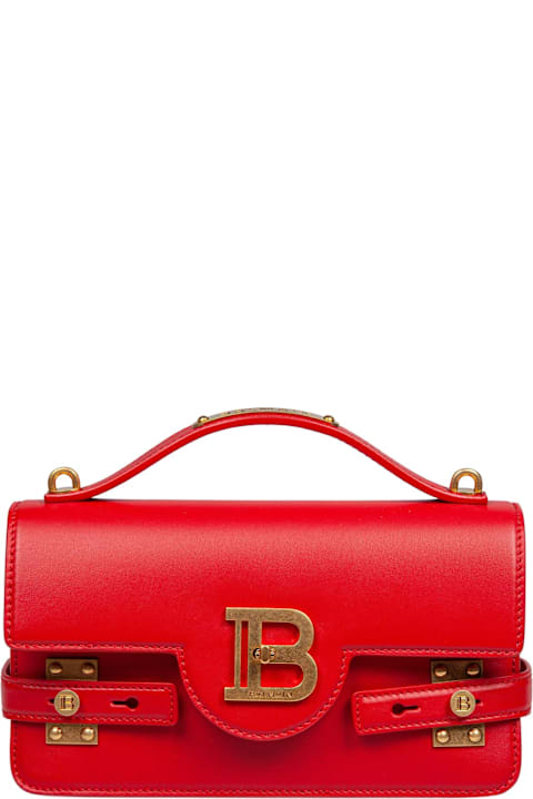 Balmain Totes for Women Balmain B-buzz Red Leather Handbag