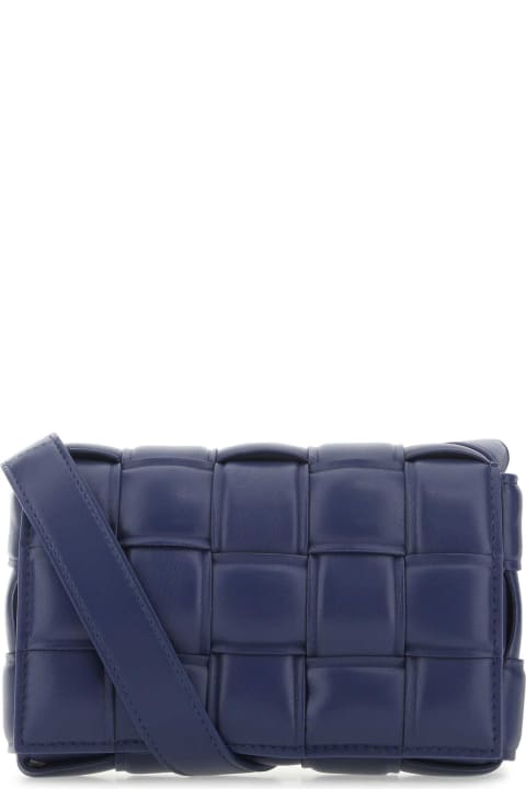 Bottega Veneta Shoulder Bags for Women Bottega Veneta Navy Blue Nappa Leather Mini Padded Cassette Crossbody Bag