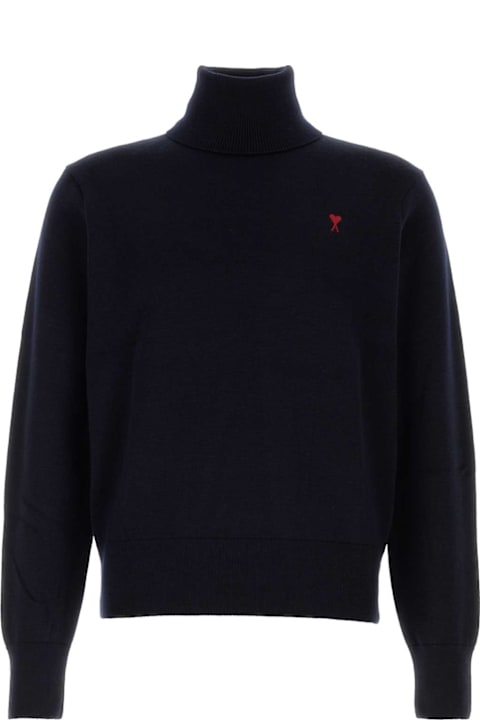 Ami Alexandre Mattiussi for Kids Ami Alexandre Mattiussi Midnight Blue Wool Sweater