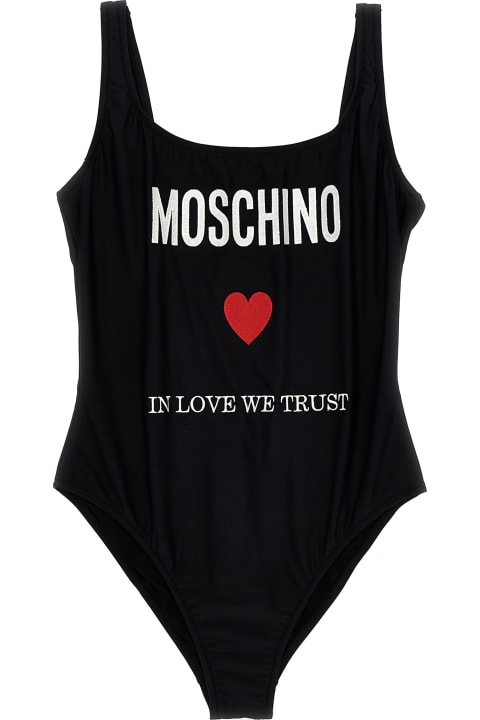 Moschino Swimwear for Women Moschino 'in Love We Trust' One-piece Swimsuit