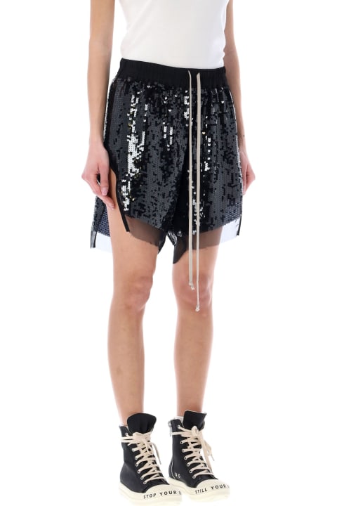 Rick Owens Pants & Shorts for Women Rick Owens Boxers In Sequin Embroidered Silk Chiffon