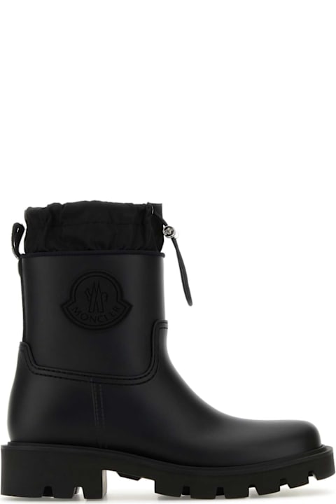 Moncler Boots for Women Moncler Black Rubber Kickstream Ankle Boots