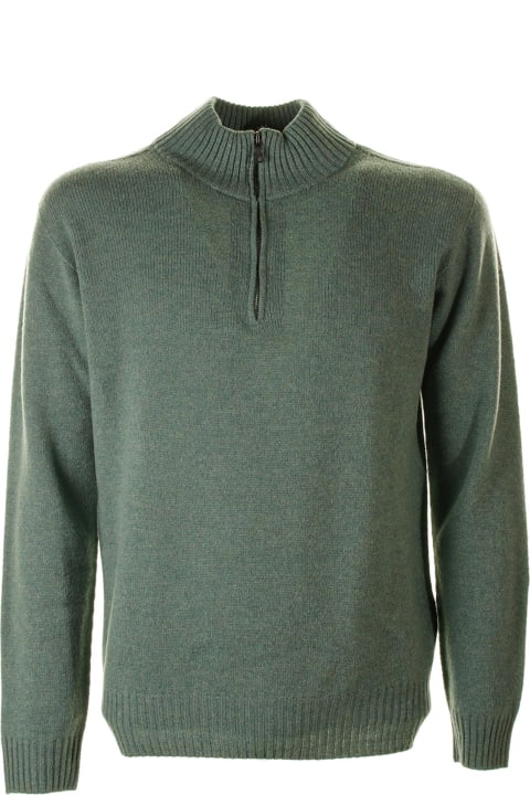 Seventy Sweaters for Men Seventy Green Mock Turtleneck