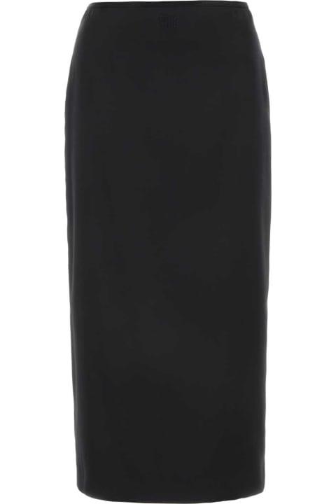 Miu Miu Black Stretch Silk Skirt | italist