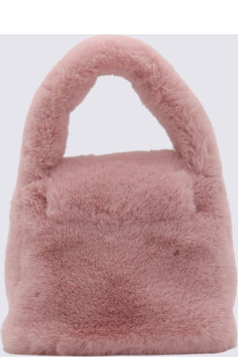 Blumarine for Women Blumarine Chalk Pink Faux Fur Monogram B Bag