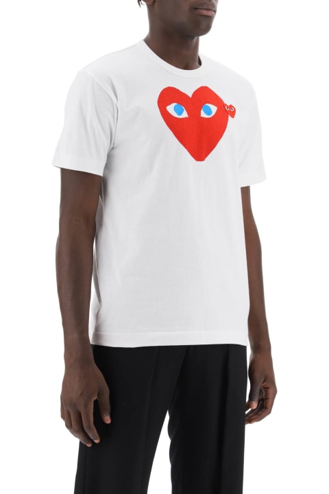 Comme des Garçons Play for Men Comme des Garçons Play T-shirt With Heart Print And Embroidery