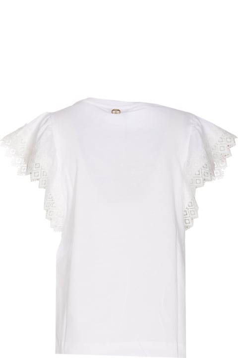 TwinSet Topwear for Women TwinSet T-shirt With Macrame' Sleeves