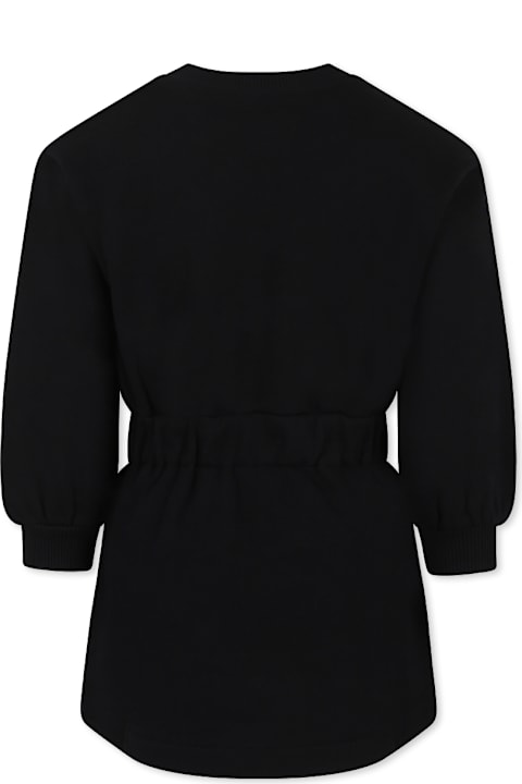 Homeware Balmain Black Dress For Girl With Logo