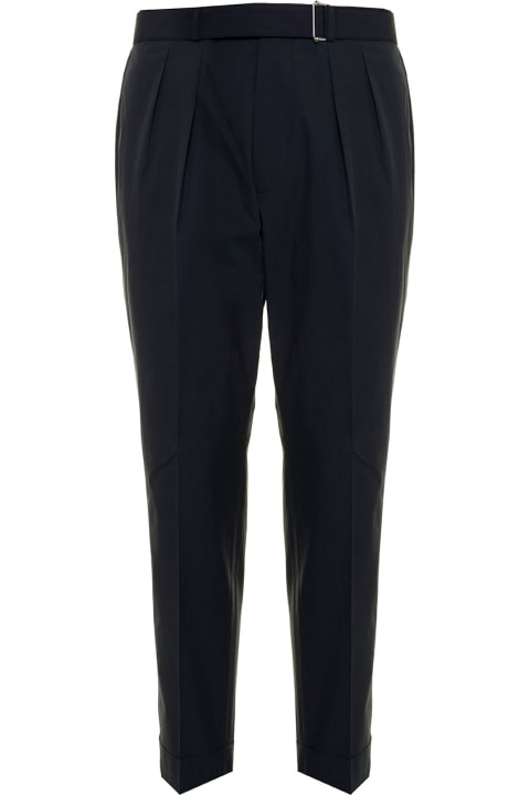 Officine Generale Pierre Man's Tailored Cotton Trousers With Buckle