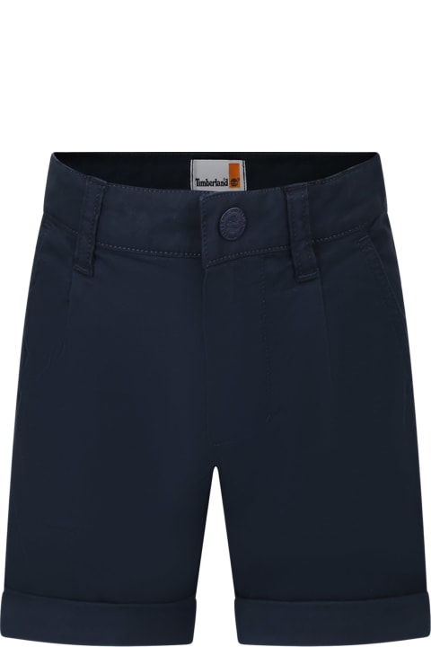Timberland Bottoms for Boys Timberland Blue Shorts For Boy With Logo